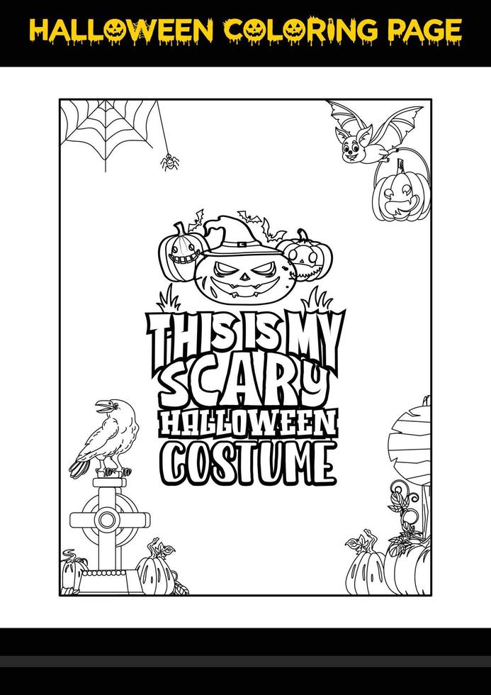 halloween citaten kleur bladzijde. halloween kleur bladzijde voor kinderen. vector