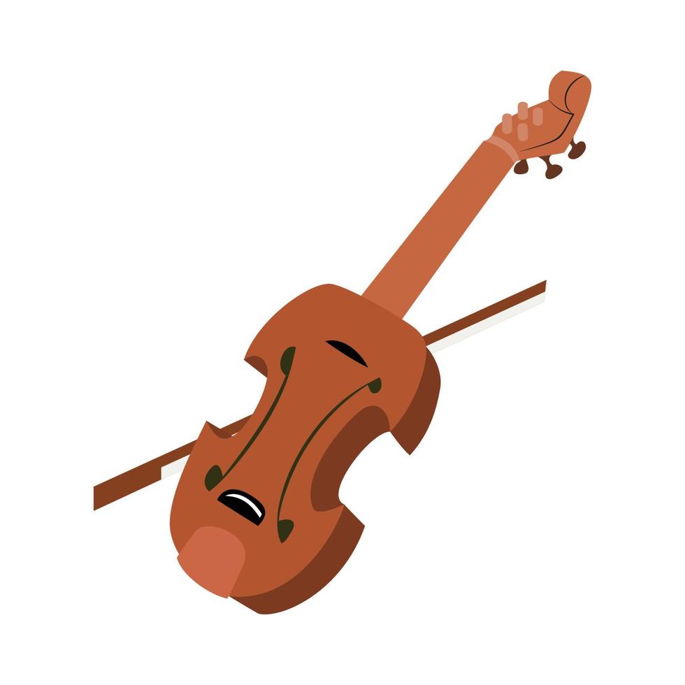 kleur vlak stijl vector viool viool boog Aan wit achtergrond