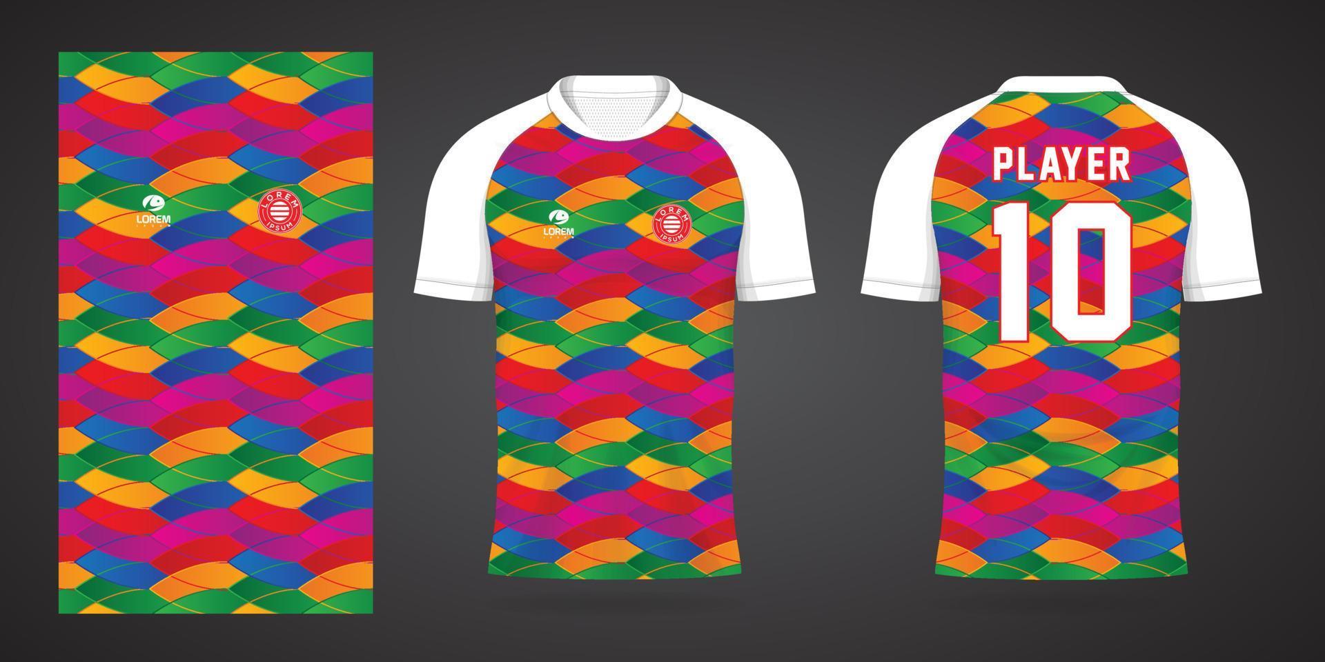 kleurrijke voetbal jersey sport ontwerpsjabloon vector