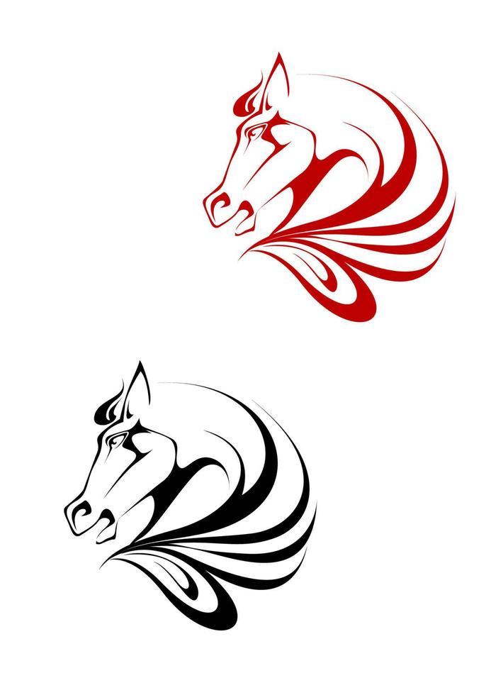 paard tatoeëren karakter vector