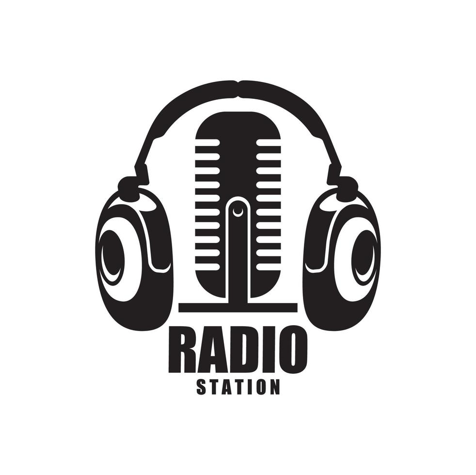 online radio icoon, radio station vector embleem