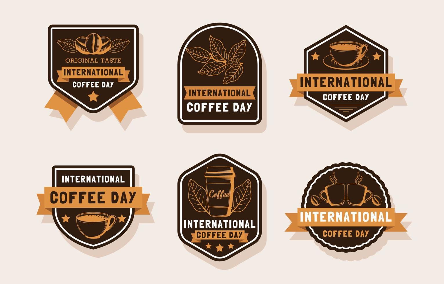 koffie dag badges verzameling vector