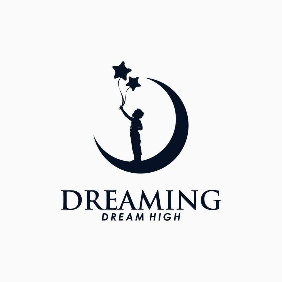 kinderen droom logo ontwerp vector