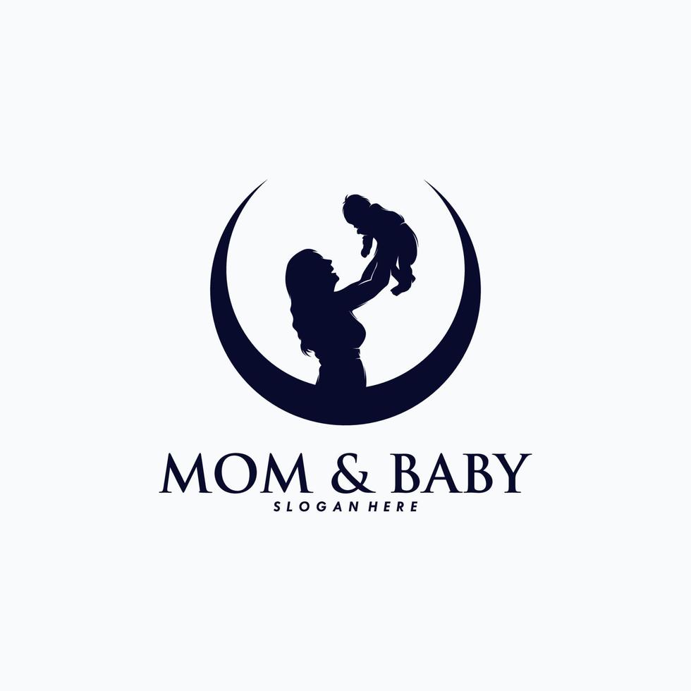 mam en baby logo ontwerp vector