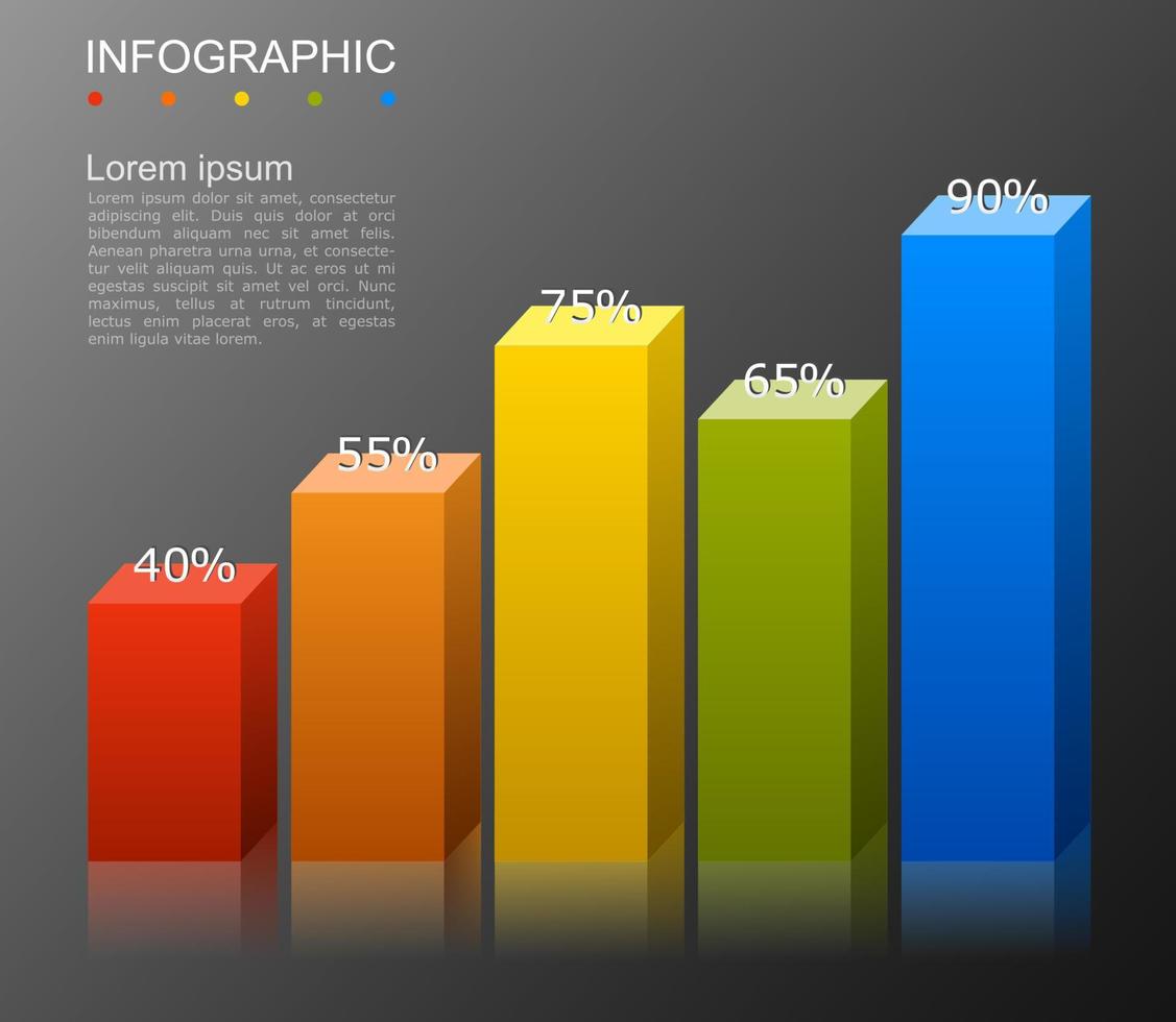 infographic sjabloon met de beeld van 5 rechthoeken vector