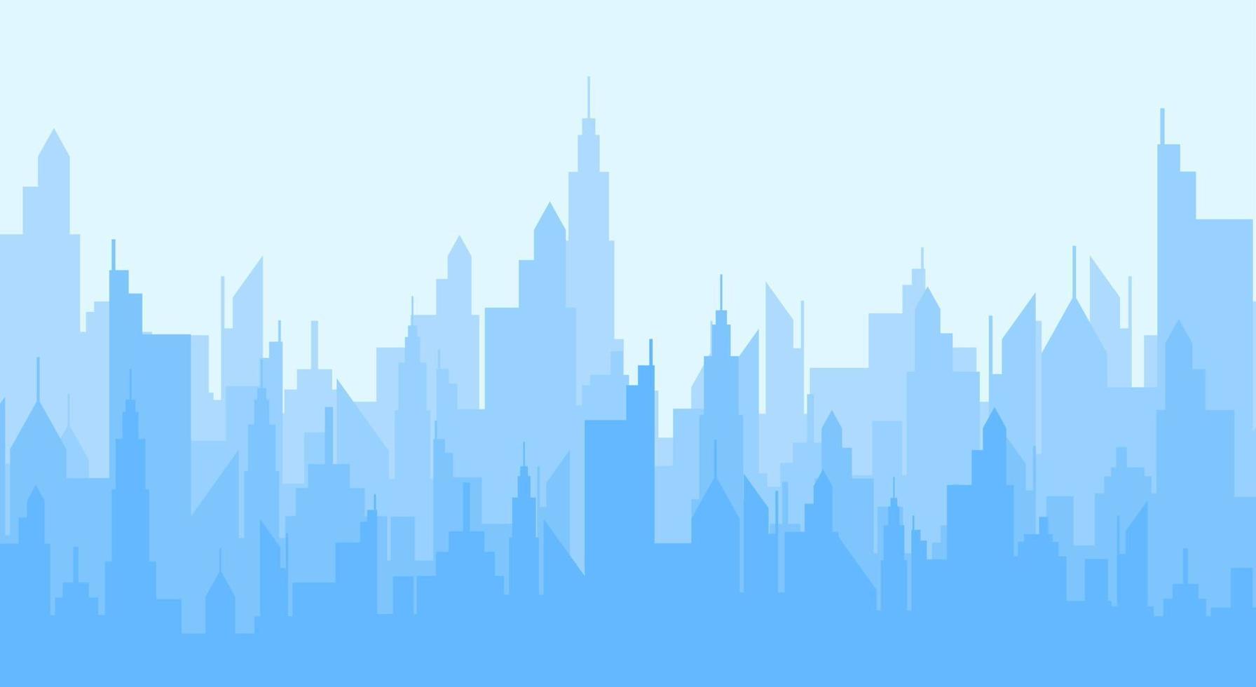 vector illustratie van blauw stadsgezicht silhouet