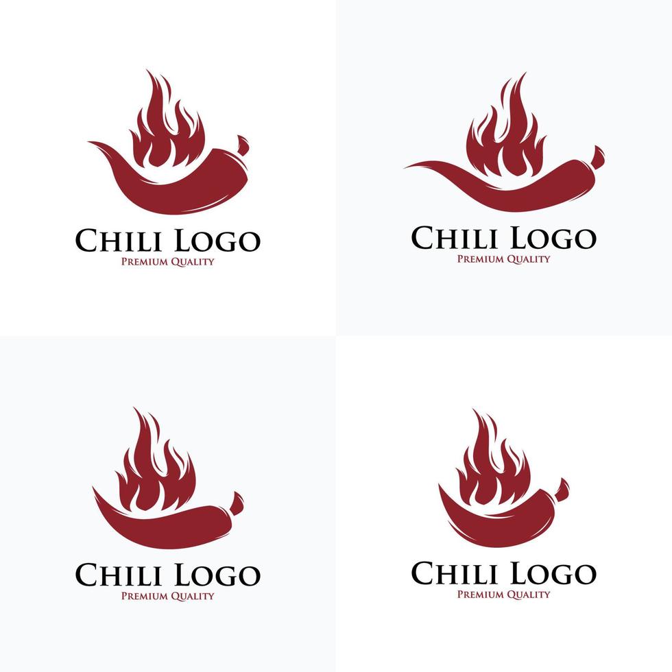 verzameling van heet pittig Chili logo ontwerp vector