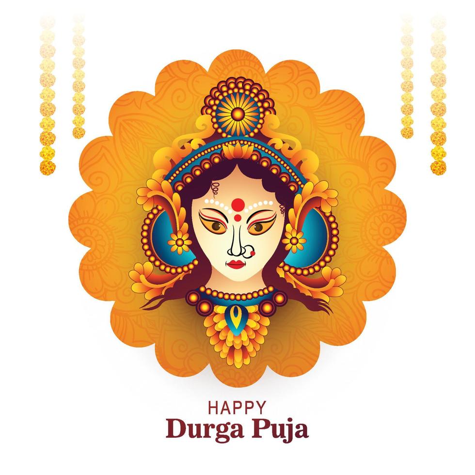 gelukkig durga puja en navratri viering vakantie kaart achtergrond vector