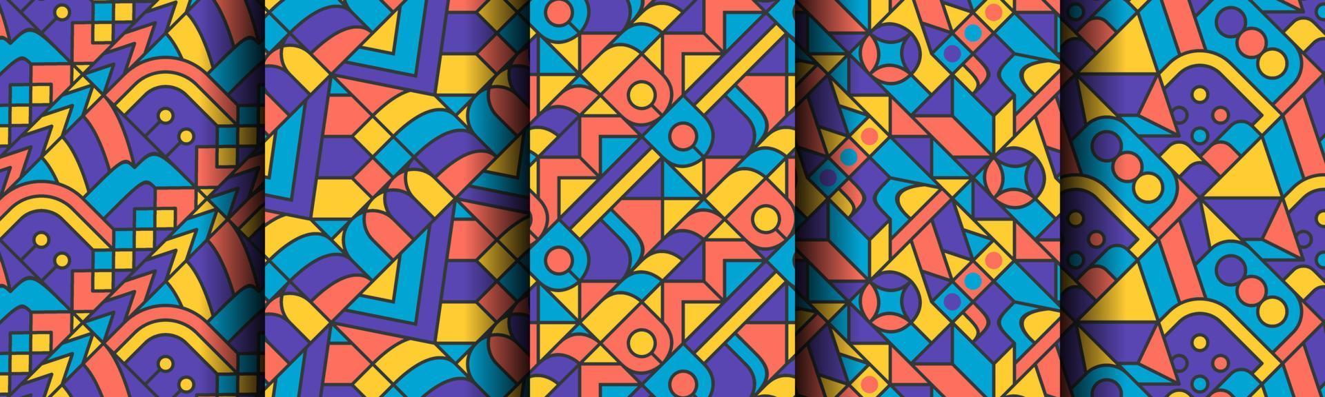 klassiek kleurrijk abstract patroon achtergrond bundel reeks vector
