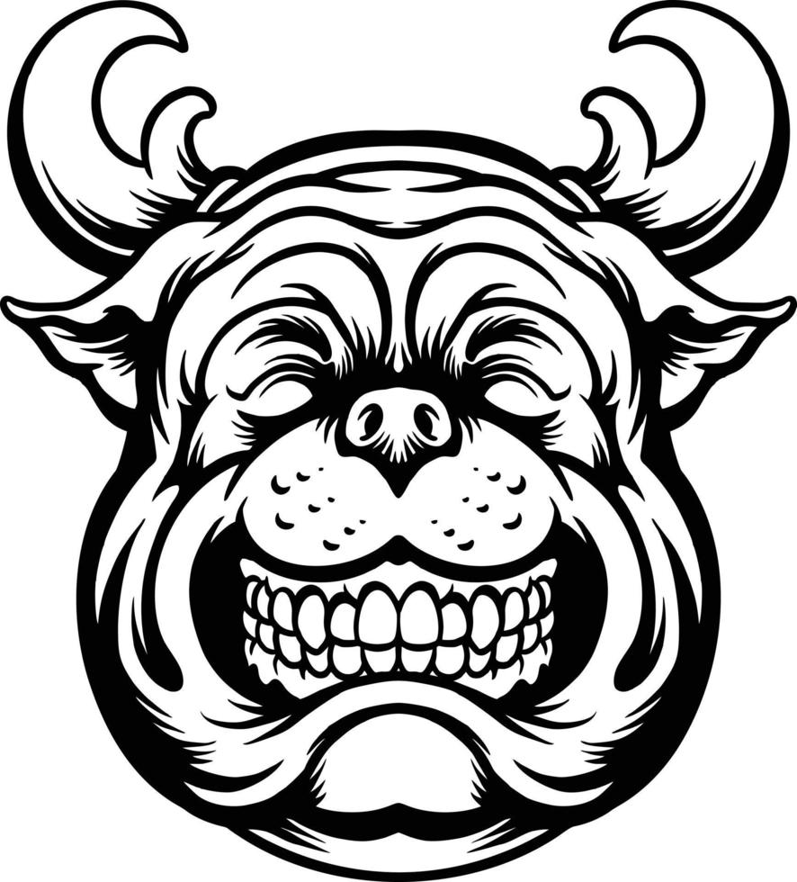 Kerstmis bulldog mascotte silhouet vector
