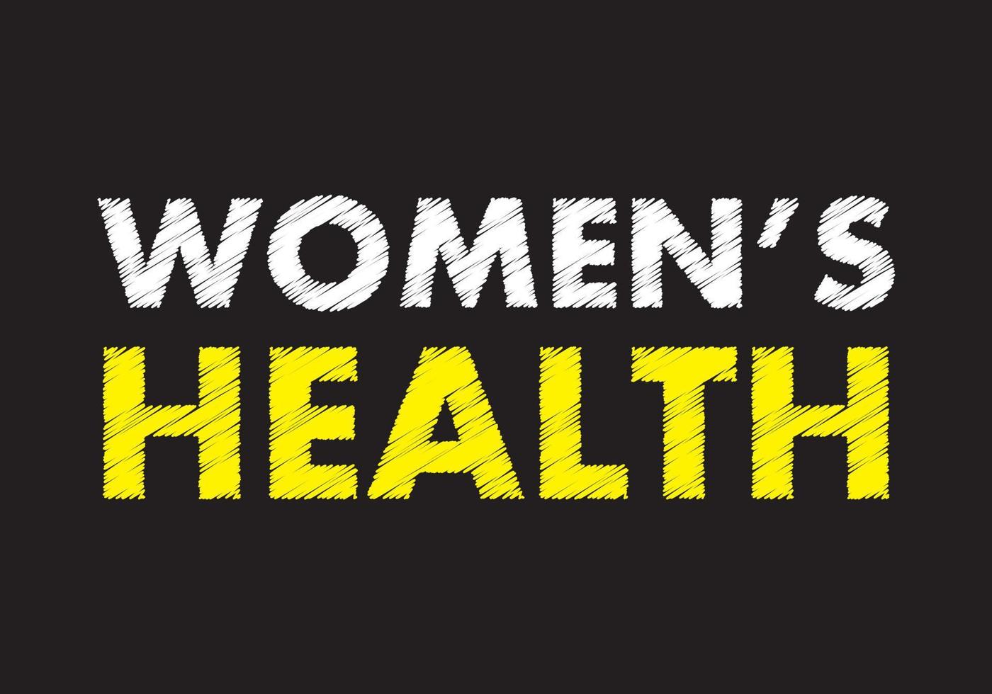 vrouwen Gezondheid schrijven tekst Aan zwart schoolbord. vector illustratie