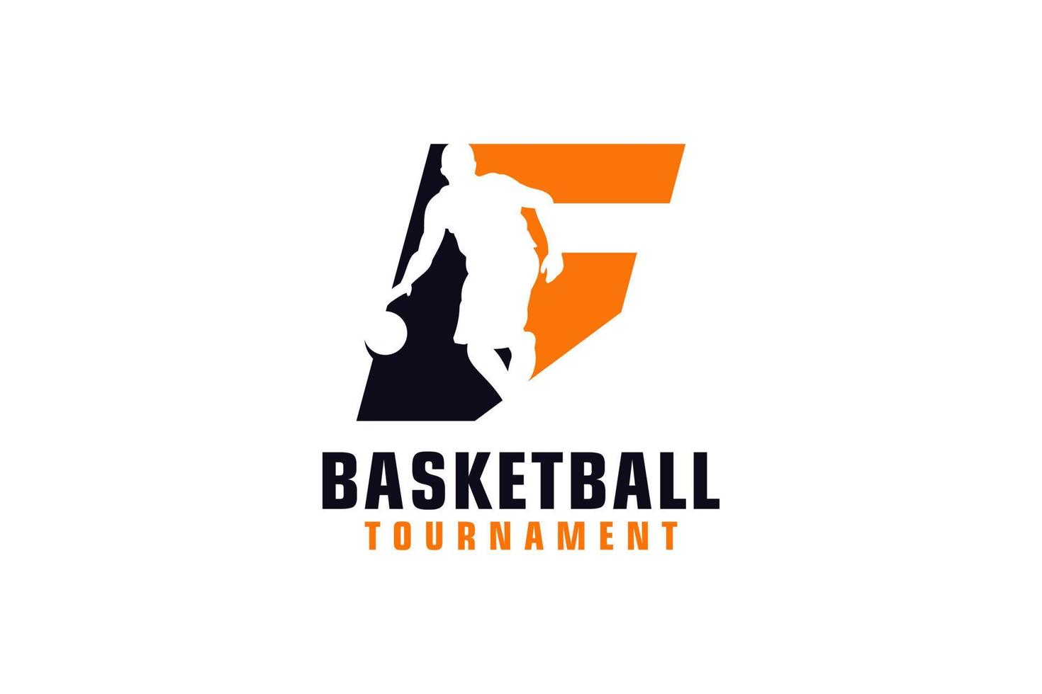 brief f met basketbal logo ontwerp. vector ontwerp sjabloon elementen voor sport team of zakelijke identiteit.