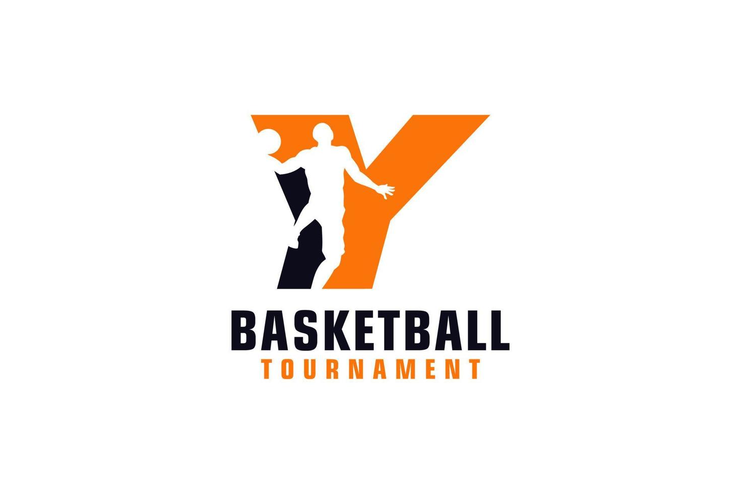 letter y met basketballogo-ontwerp. vectorontwerpsjabloonelementen voor sportteam of huisstijl. vector