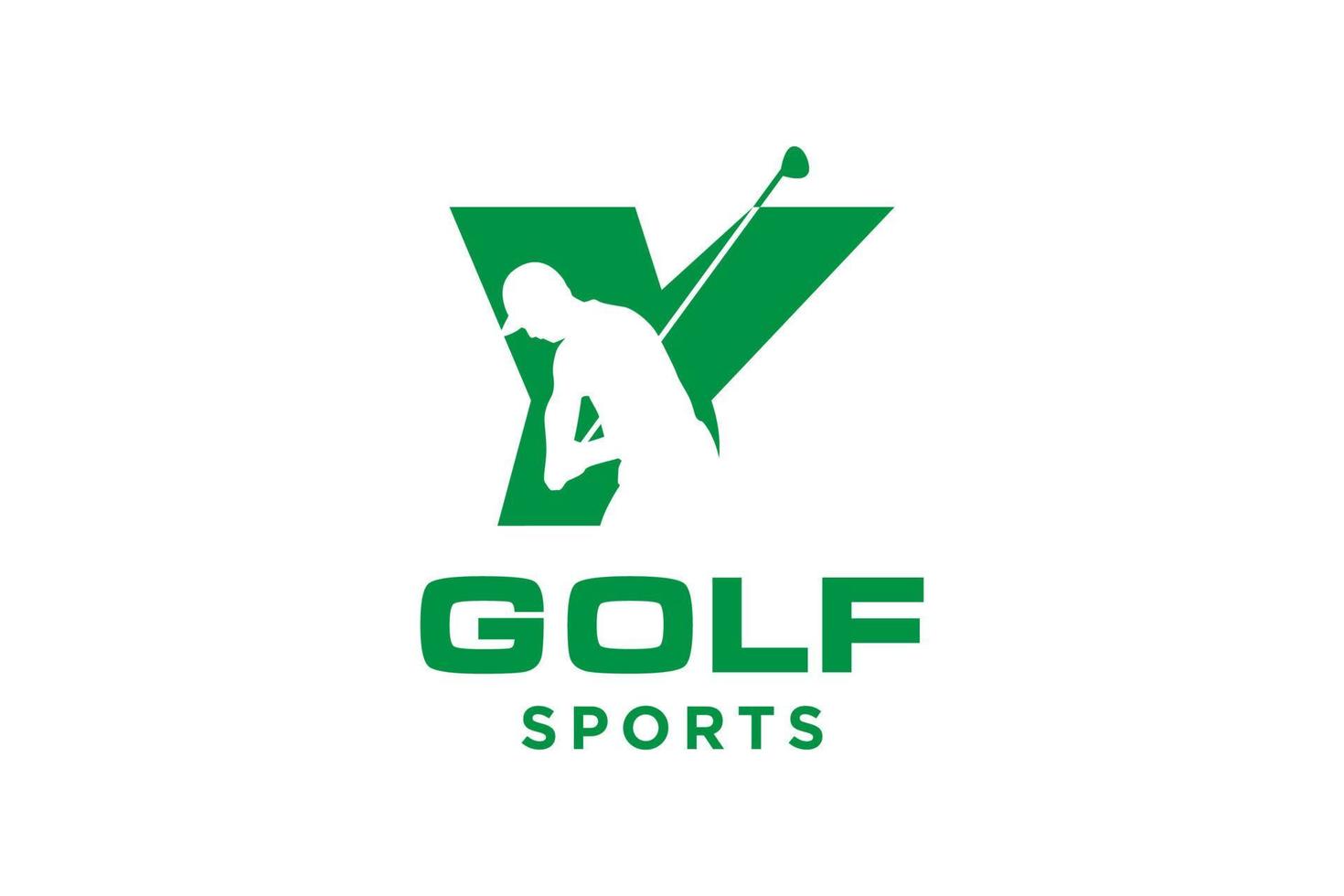 alfabet brief icoon logo y voor golf logo ontwerp vector sjabloon, vector etiket van golf, logo van golf kampioenschap, illustratie, creatief icoon, ontwerp concept