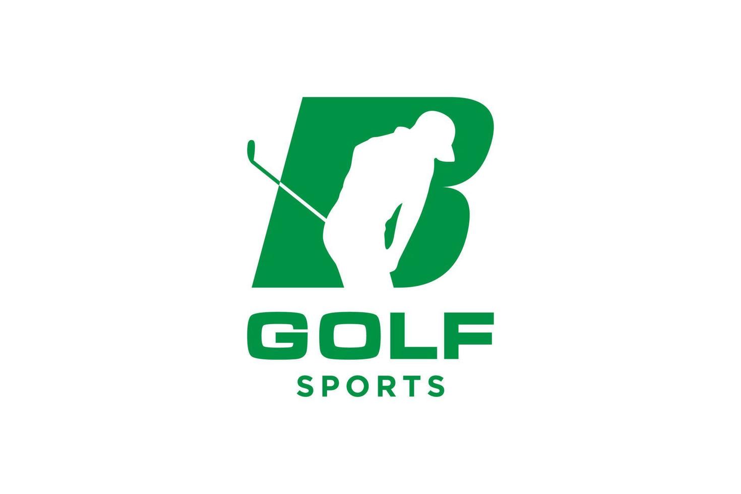 alfabet letter pictogram logo b voor golf logo vector ontwerpsjabloon, vector label van golf, logo van golfkampioenschap, illustratie, creatief pictogram, ontwerpconcept