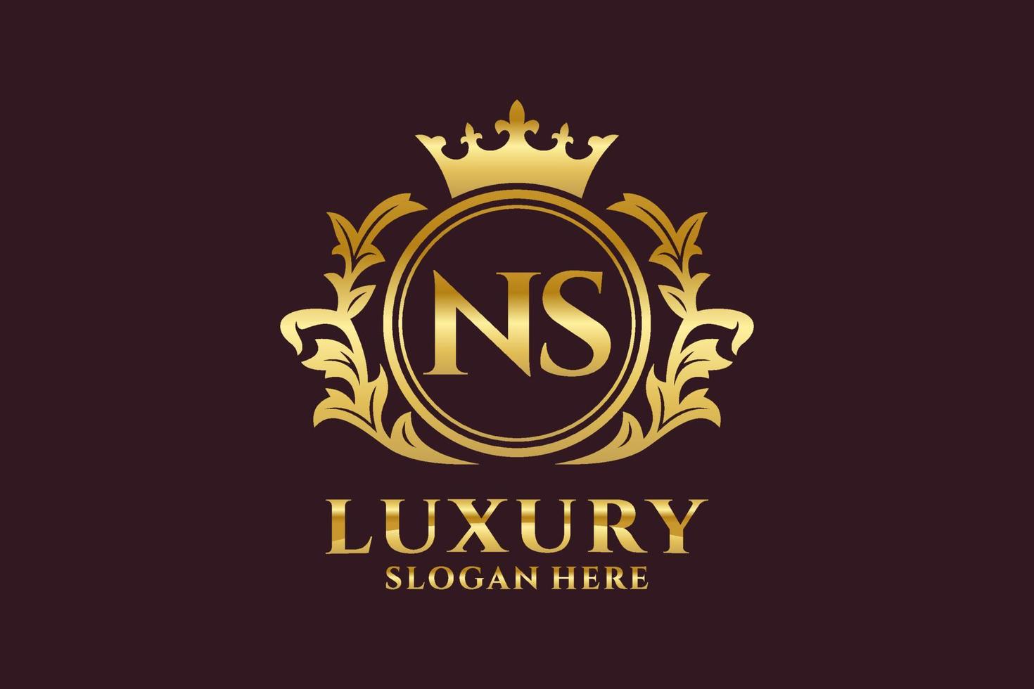 eerste NS brief Koninklijk luxe logo sjabloon in vector kunst voor luxueus branding projecten en andere vector illustratie.