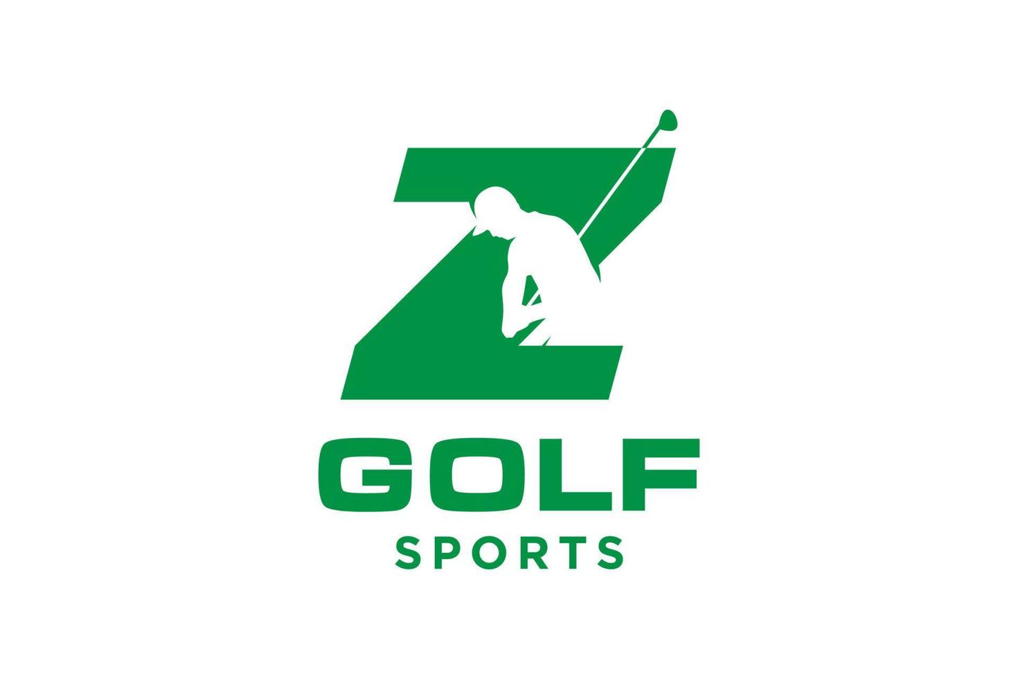 alfabet brief icoon logo z voor golf logo ontwerp vector sjabloon, vector etiket van golf, logo van golf kampioenschap, illustratie, creatief icoon, ontwerp concept