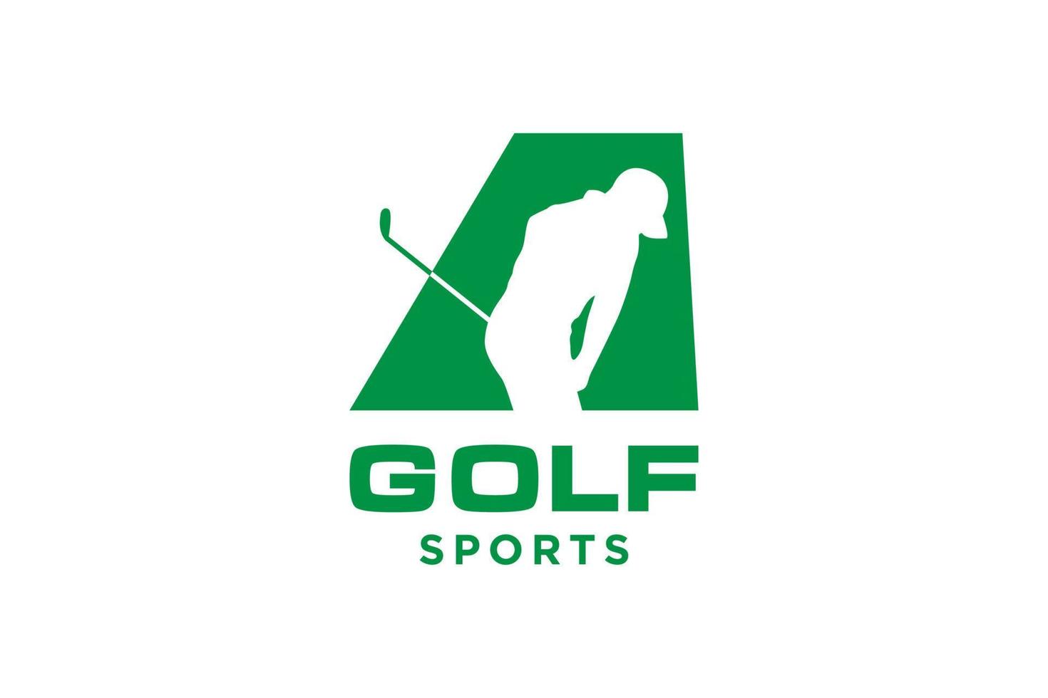 alfabet letter pictogram logo een voor golf logo vector ontwerpsjabloon, vector label van golf, logo van golfkampioenschap, illustratie, creatief pictogram, ontwerpconcept
