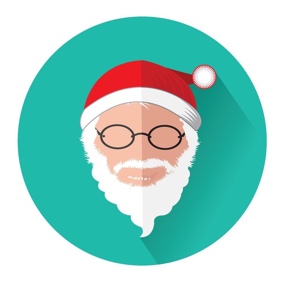 modern vlak icoon van de kerstman claus hoofd vector