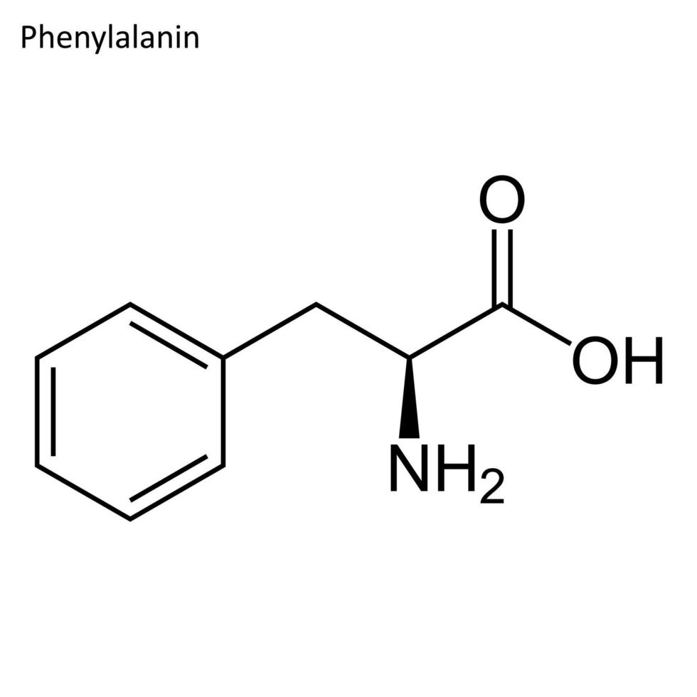 skelet- formule van fenylalanine vector