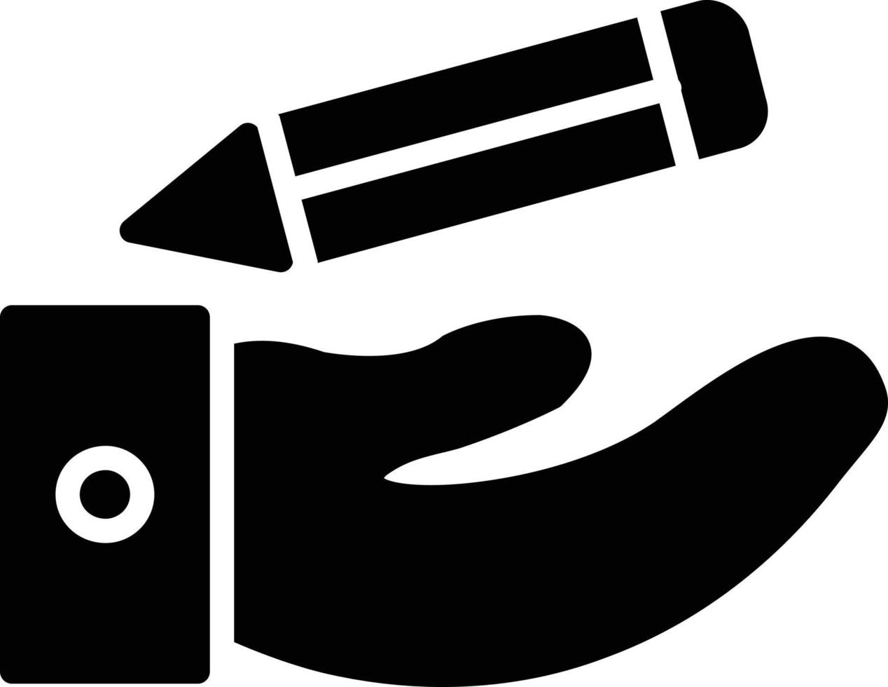 hand- potlood glyph icoon vector