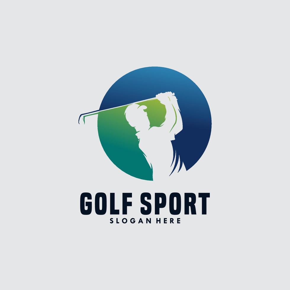 Mens swinging golf , golf spelers club, logo, symbool, icoon, grafisch, vector. vector