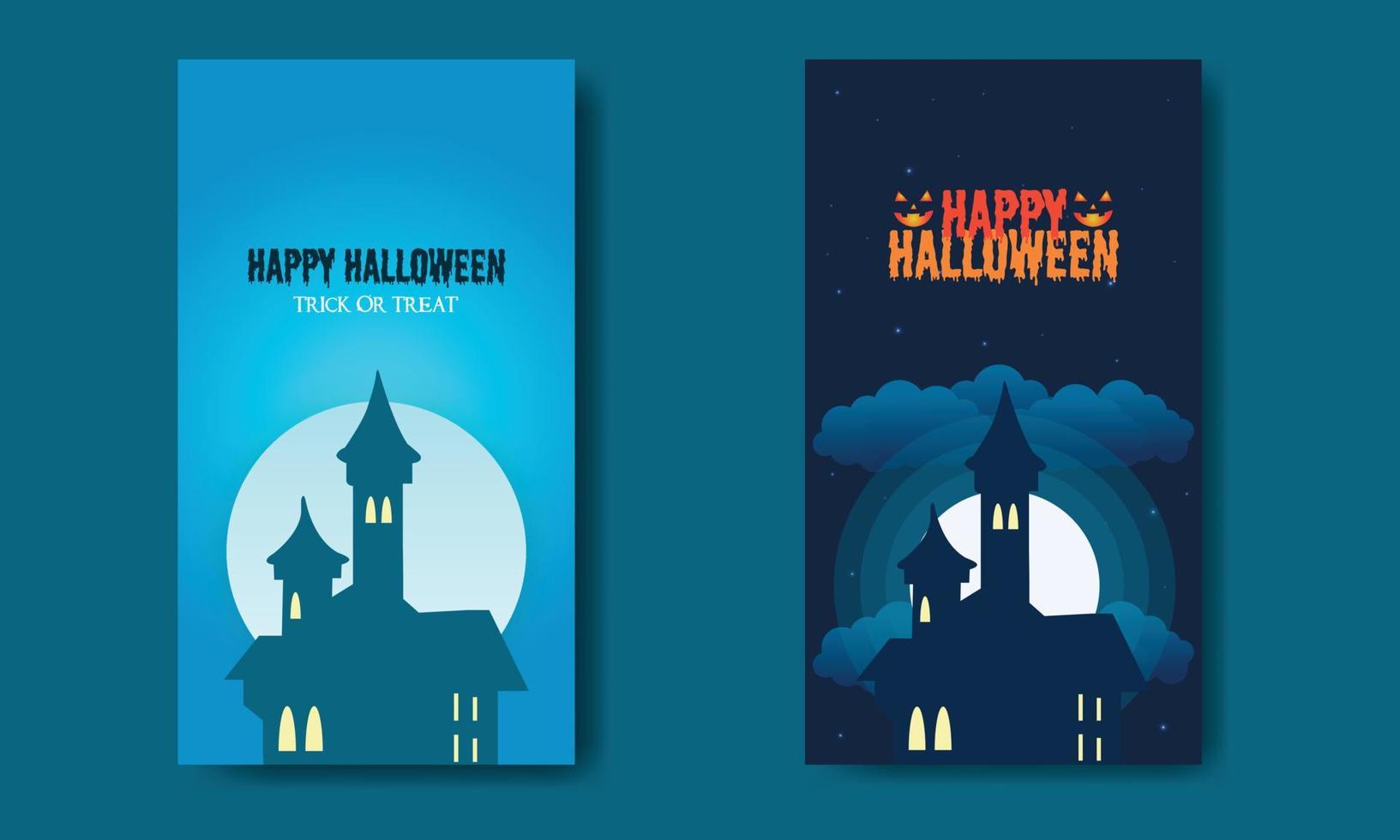 gelukkig halloween met kasteel illustratie bundel vector