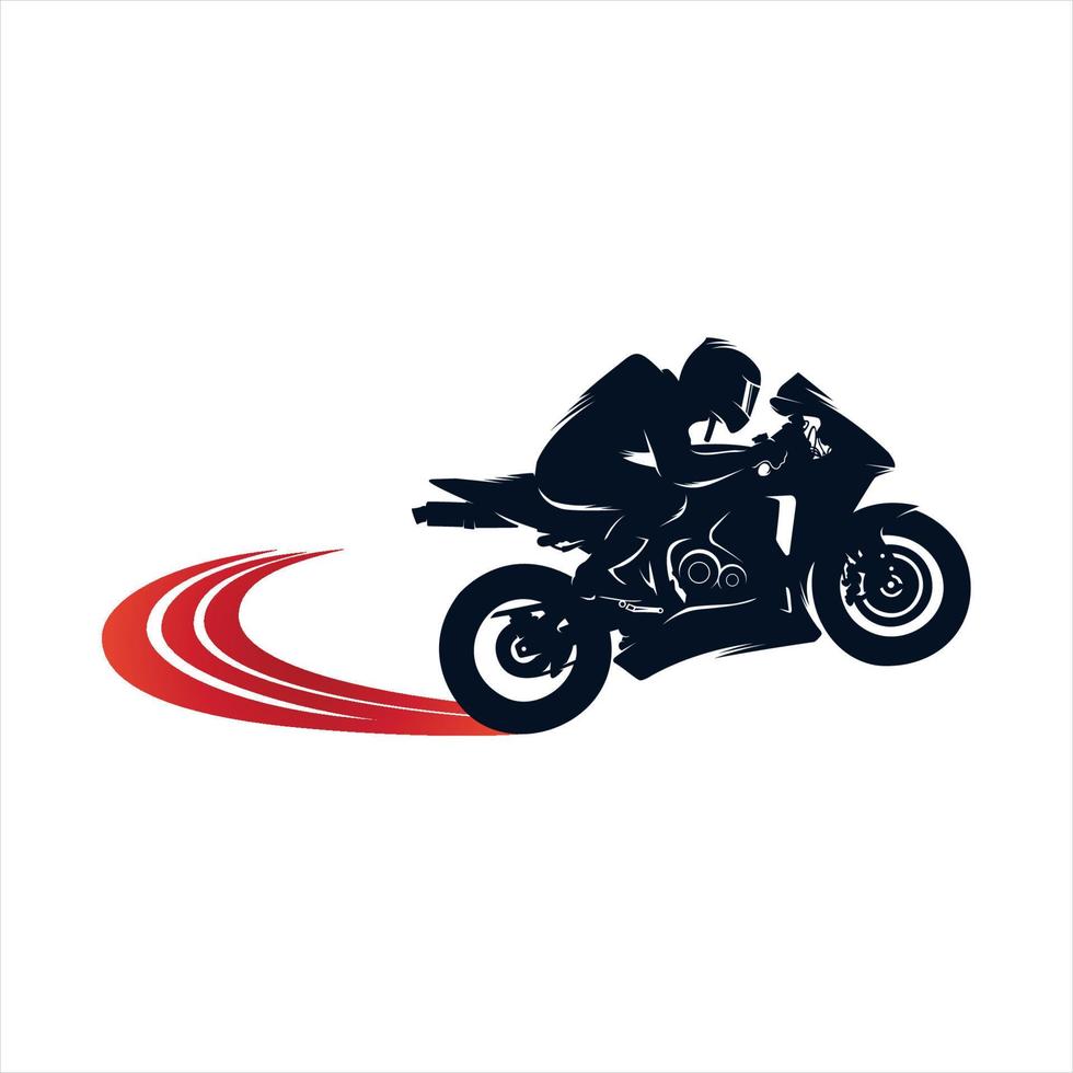 motorfiets racing Aan de racebaan logo ontwerp vector