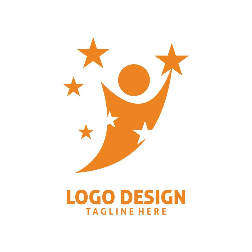 mensen actief ster logo ontwerp vector
