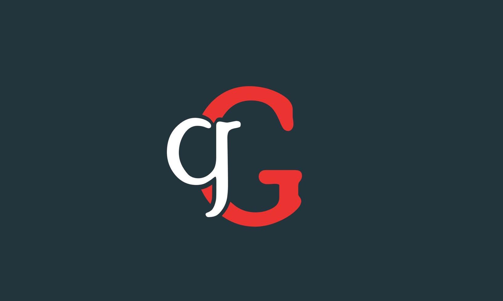 alfabet letters initialen monogram logo qg, gq, q en g vector