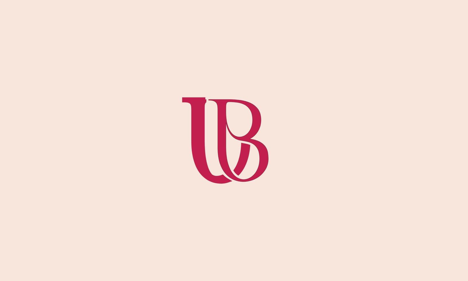 alfabet letters initialen monogram logo ub, bu, u en b vector