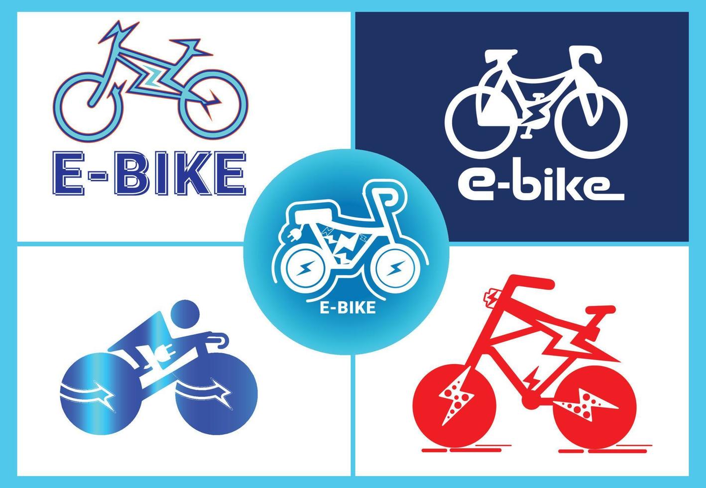 e fiets logo en icoon ontwerp sjabloon vector