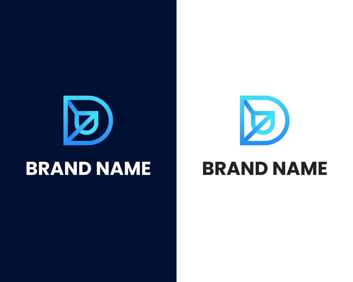 brief d en u Mark modern logo ontwerp sjabloon vector