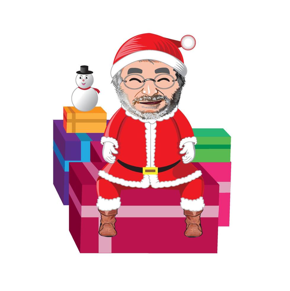 de kerstman claus anf geschenk voor kinderen vector