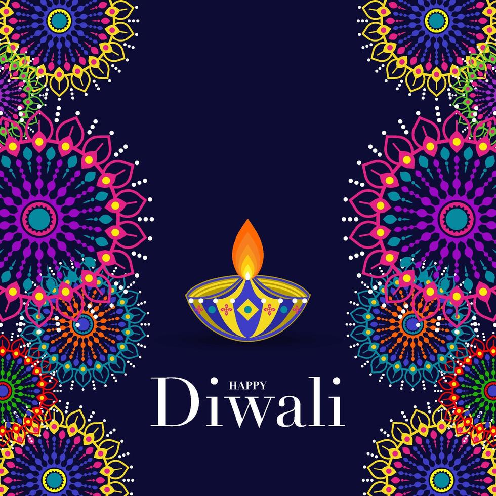 gelukkig diwali, deepavali of dipavali de Indisch festival viering vlak ontwerp. vector