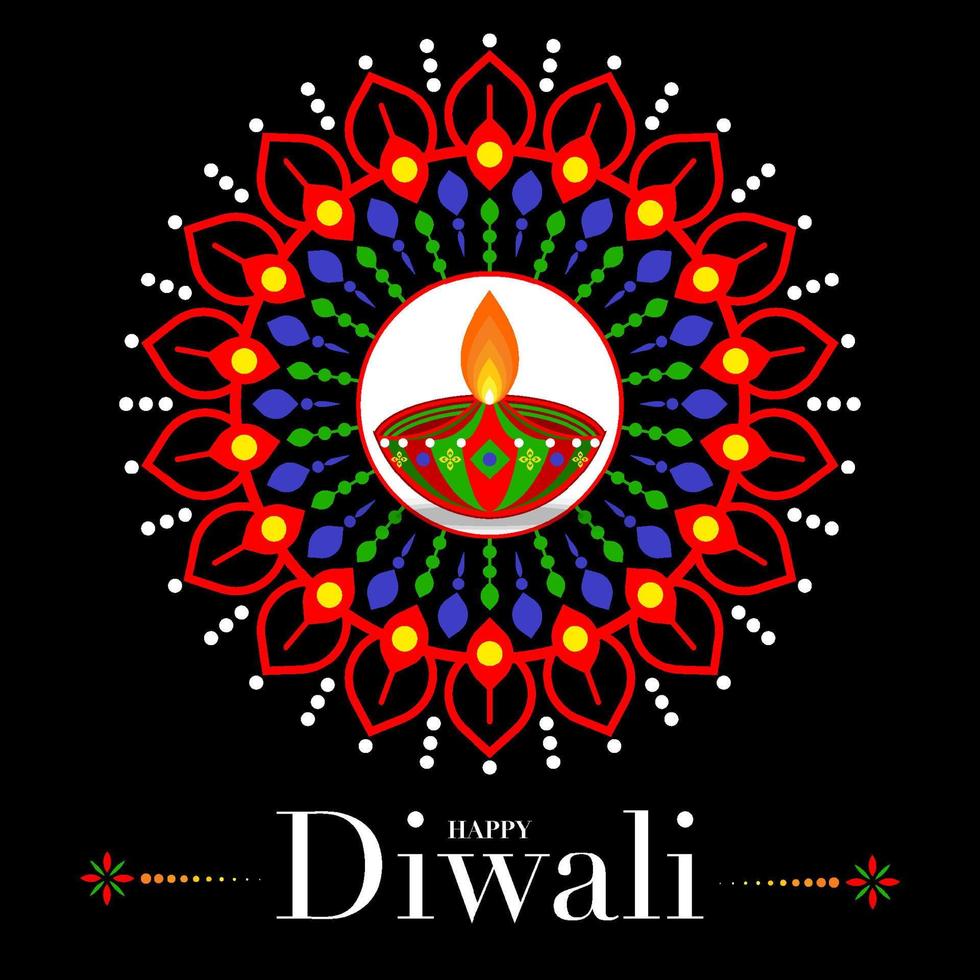 gelukkig diwali, deepavali of dipavali de Indisch festival viering vlak ontwerp. vector