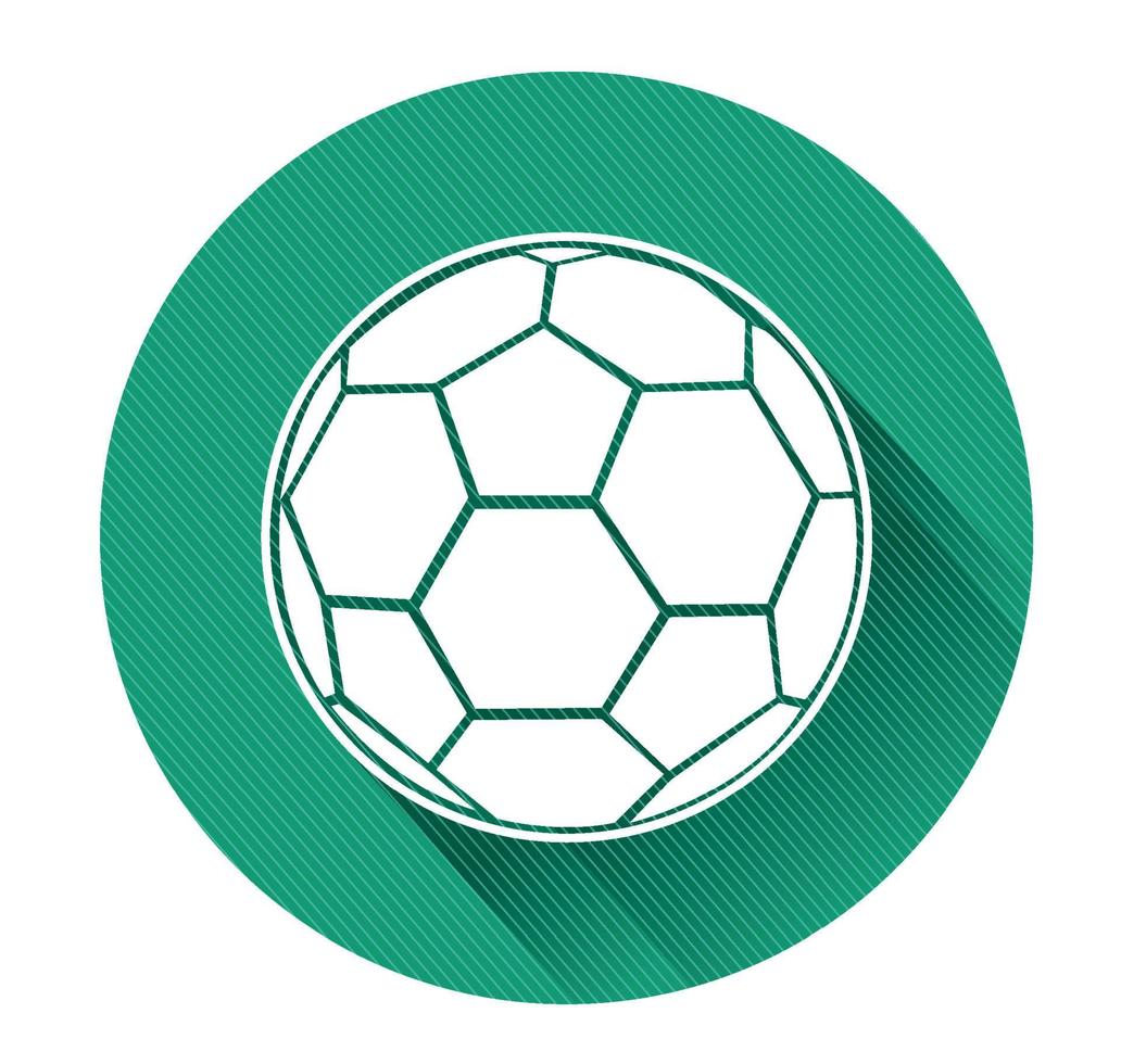 modern vlak ontwerp voetbal bal icoon met lang schaduw effect vector