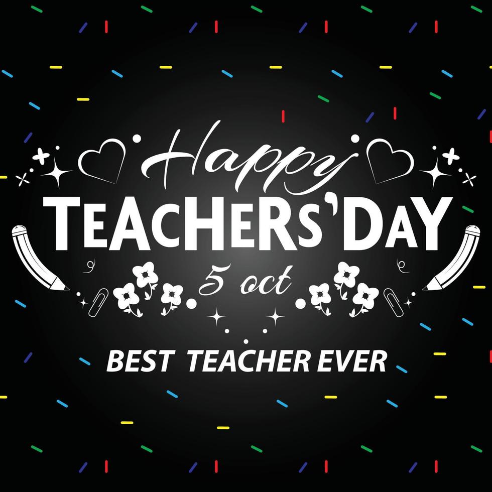 gelukkig leraren dag logo banier met school- dingen vector