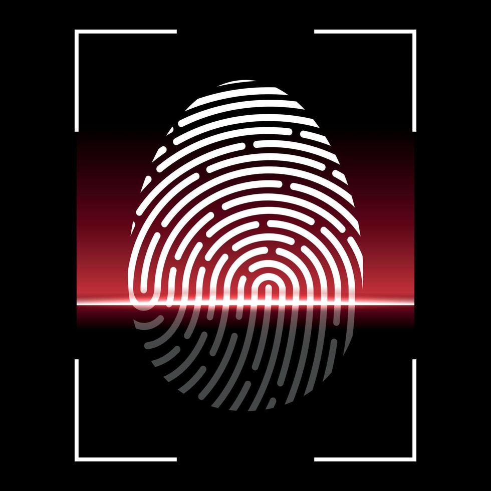 biometrisch vingerafdruk scannen . vector