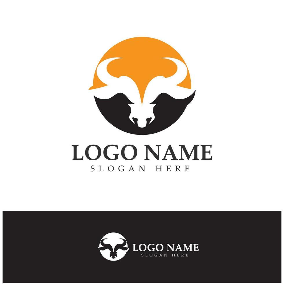 stier hoofd toeter logo en symbool sjabloon pictogrammen app vector