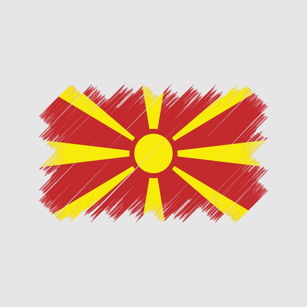 vlagborstel van noord-macedonië. nationale vlag vector
