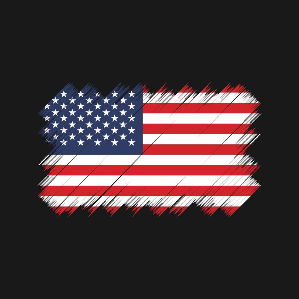 Amerikaanse vlagborstel. nationale vlag vector