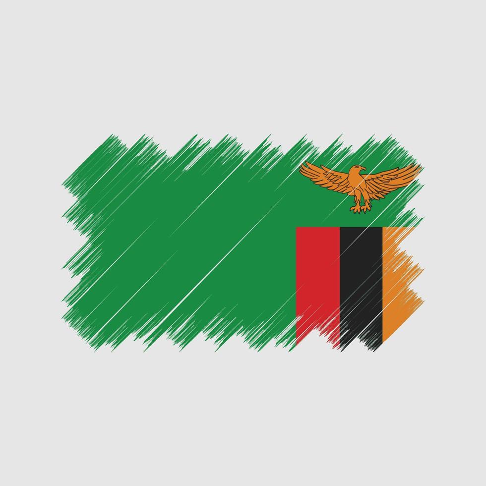 zambia vlag borstel. nationale vlag vector