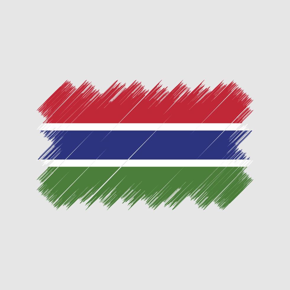 Gambia vlag borstel. nationale vlag vector