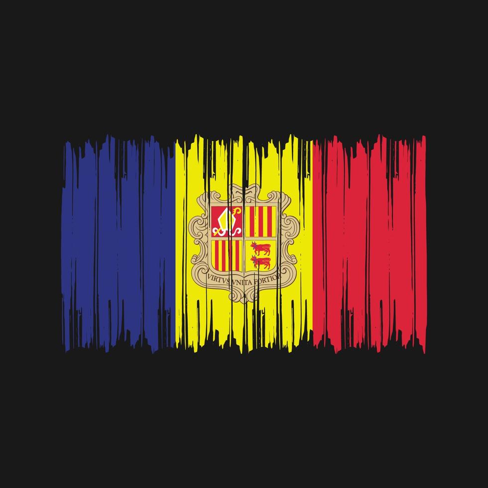 Andorra vlag penseelstreken. nationale vlag vector