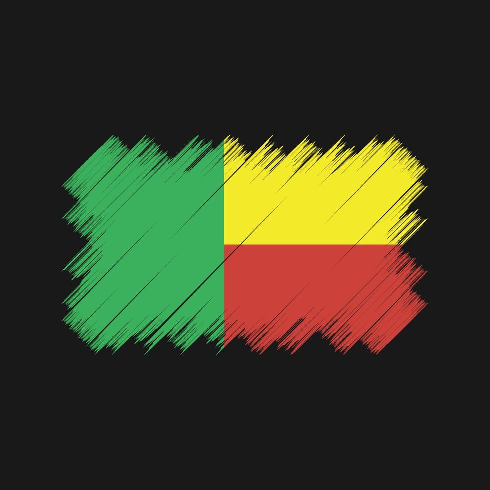 Benin vlag borstel. nationale vlag vector