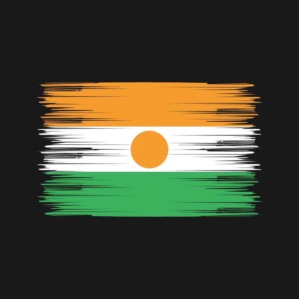 niger vlag borstel. nationale vlag vector