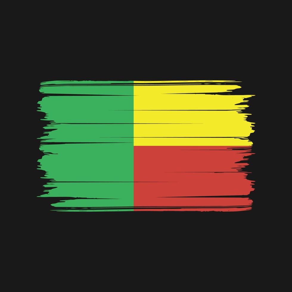 Benin vlag borstel vector. nationale vlag vector