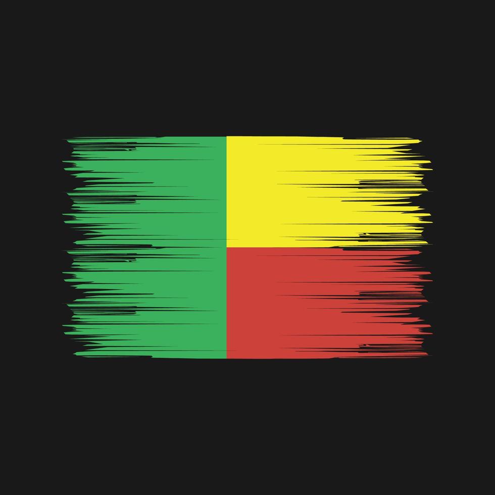 Benin vlag borstel. nationale vlag vector