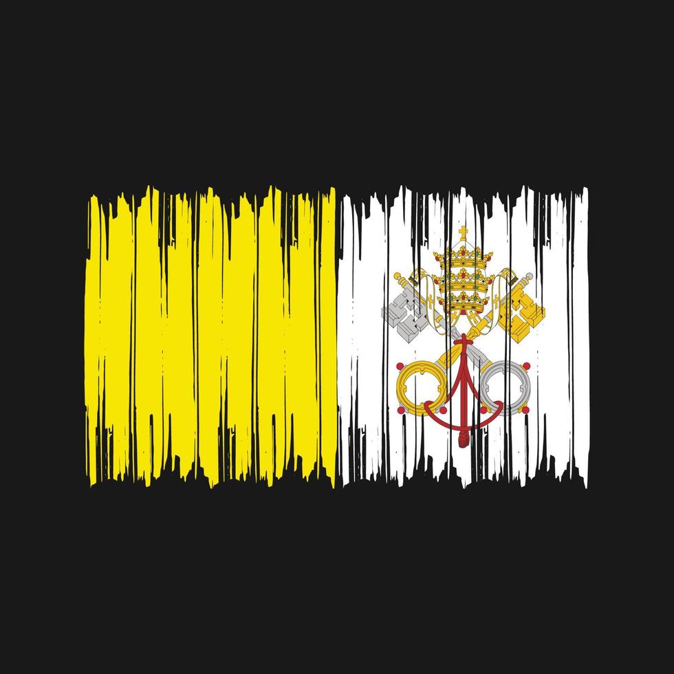 vaticaan vlag penseelstreken. nationale vlag vector